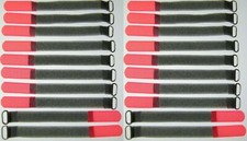 20x Hook and Loop Cable Ties SO with Eyelet 16cm x 16mm Neon Red Cable Hook and Loop
