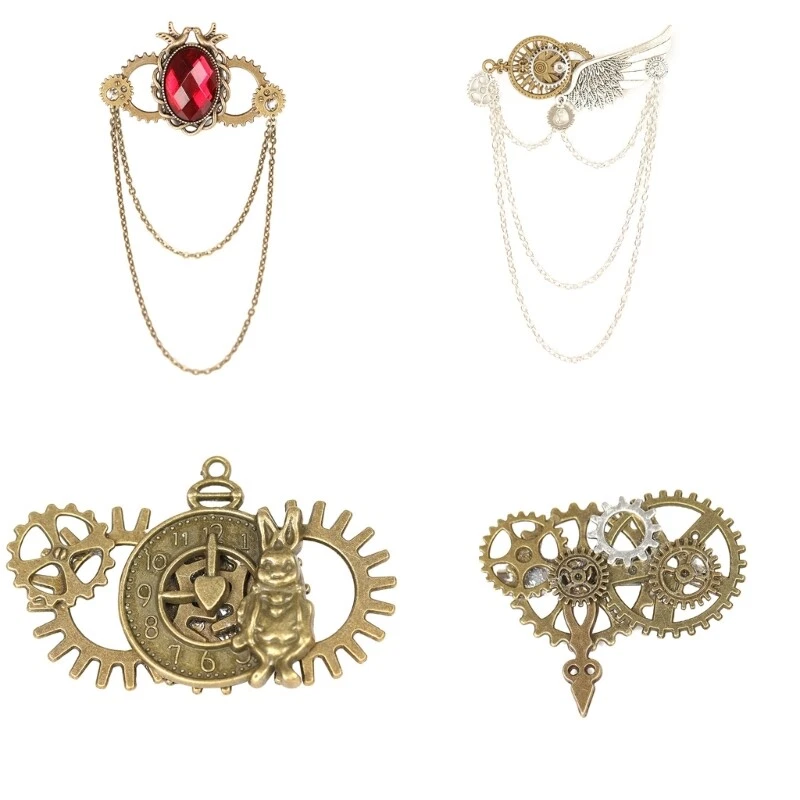 Steampunk brooch deals