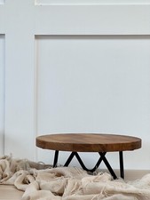 Black hairpin leg solid wood cake stand - 12" - 16"