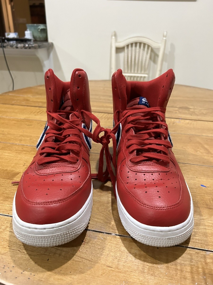 Nike Air Force 1 High Top Shoes Chenille 806403-603 Men’s Size 10.5 Red Air Force 1 High  main image 4
