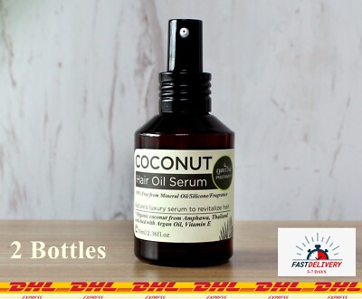 Premium Organic Coconut Argan Hair Oil Serum Vitamin E Aloma Spa Phutawan  Thai | eBay