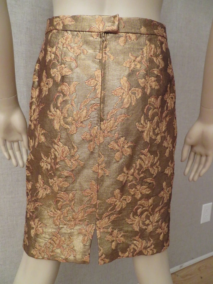 Vestido Christian Dior Para Mujer Talla 6 S Falda Lápiz Jacquard Floral De Colección Foto 2 de 4