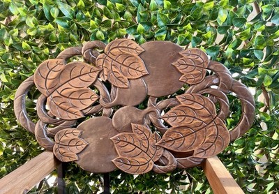 Carved Wood Leaf Tray Wall Plaque/hanging/ Vintage