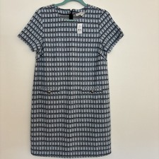 Loft Women's Tweed Short Sleeve Sheath Dress Color Blue Multi Size 4 NWT