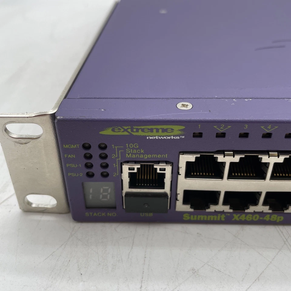 Extreme Networks Summit X460-48p Gigabit PoE 48-Port Network Switch - Image 2 of 4