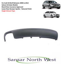 For Audi A4 - Lower Rear Bumper Spoiler - Single Exhaust Type - 2008-2012