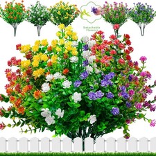 10pcs Artificial Bouquet Flower Fake Fern Plants Outdoor Home Yard Garden Decor