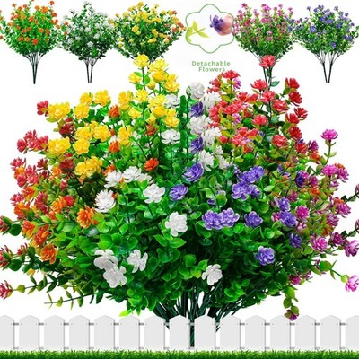 10pcs Artificial Bouquet Flower Fake Fern Plants Outdoor Home Yard Garden Decor