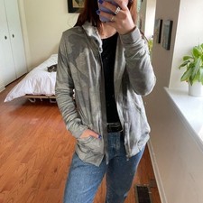 Sundry Hooded Full Zip Camouflage Sweatshirt Green Small