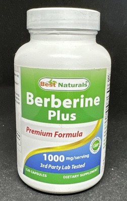 Berberine Plus, 1000 Mg/per Serving 120 Capsules 3rd Party Lab Tested