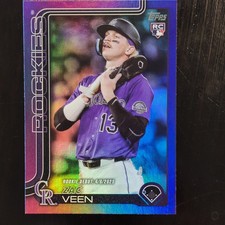 2025 Topps Update Series Zac Veen Rookie Debut Color Match 219/250 Rockies #US2
