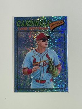 2026 Topps Heritage #198 Lars Nootbaar Chrome Light Blue Sparkle Refractors