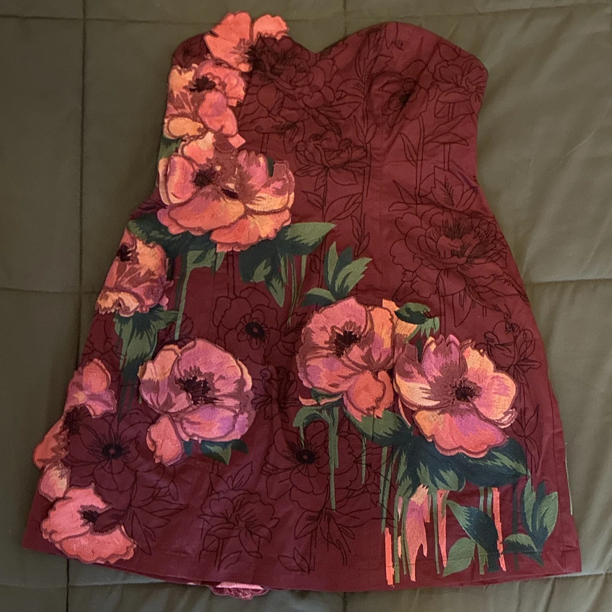 anthropologie fit and flare dress Twisted cutout fuchsia bodice maxi dress main image 1