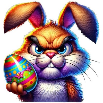3x grouchy Easter bunny car sticker decal set 9x9 cm 3 motifs Easter
