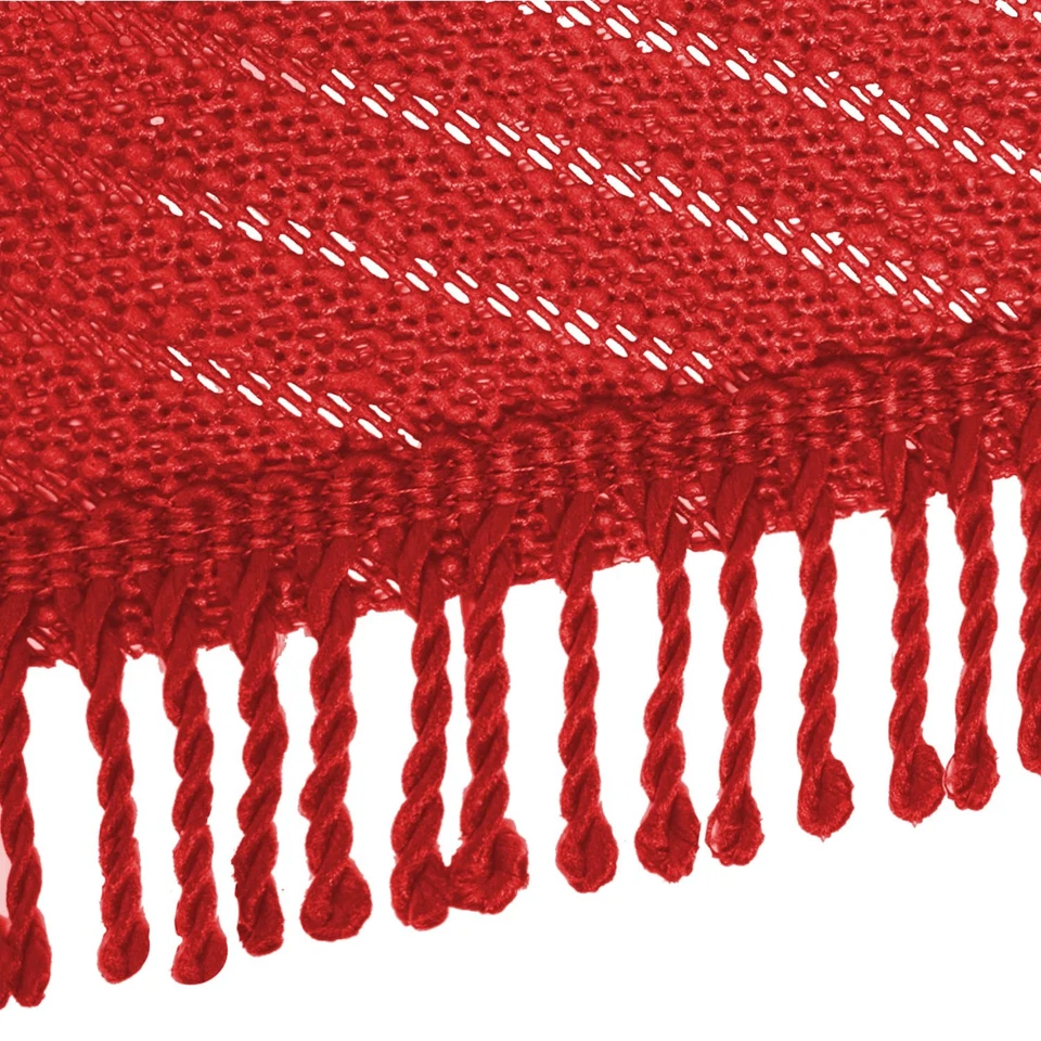 Gartentischdecke 110x140 cm Tischdecke mit Fransen Outdoor Tischtuch rechteckig - Bild 2 von 4