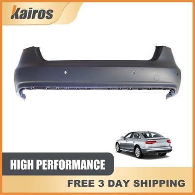 For 2013-2016 Audi A4 Rear Bumper Cover With Parking Aid Sensor Holes Primed