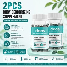DEOS Internal Deodorant 2-Pack Full Body Odor Control 30 Capsules Each