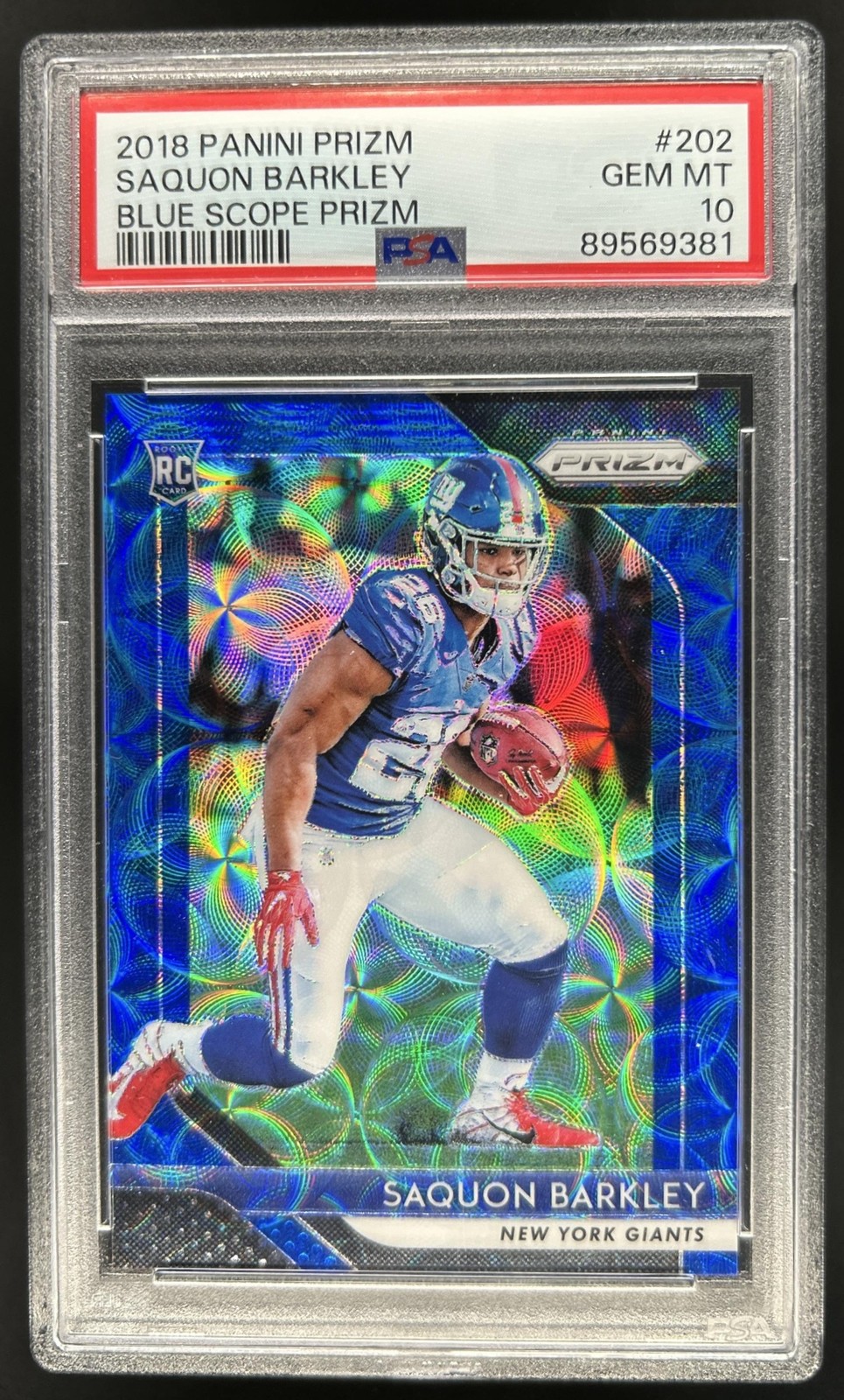 Saquon Barkley Panini Prizm #202 Blue Scope
