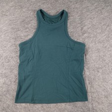 Lululemon Tank Top Womens 10 Green Jasper Ribbed Nulu Racerback Yoga Gym Run
