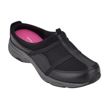Easy Spirit Women's Argyle Mesh Walking Clogs Black Size 8W