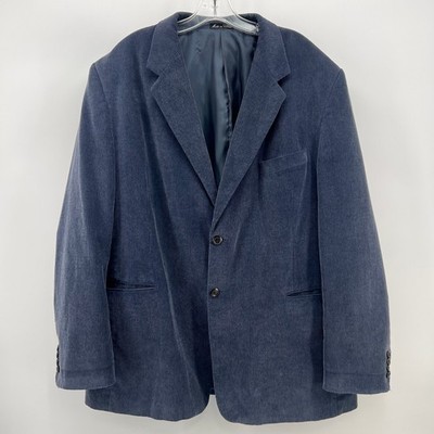 Y2K Men s Roberto Volare Blue Faded Corduroy Blazer Coat Jacket   48R XL XXL