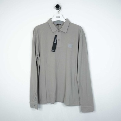Stone Island Dust Grey Ghost Langarm Poloshirt UVP 330£