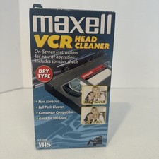 Maxell VCR Head Cleaner Camcorder Compatible VHS VP-100 Dry Tape