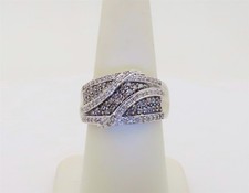 White Gold Diamonds Ring Natural Womens Diamond Jewelry April 10k Size 7.25 R467