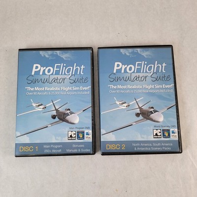 Pro Flight Simulator Suite PC DVD-ROM Disc 1 + 2 Lot Windows 7 Mac