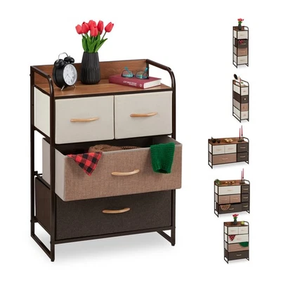 Mueble cajonera modular cómoda textil mesilla de noche madera ligero 4-7 cajones - Imagen 1 de 4