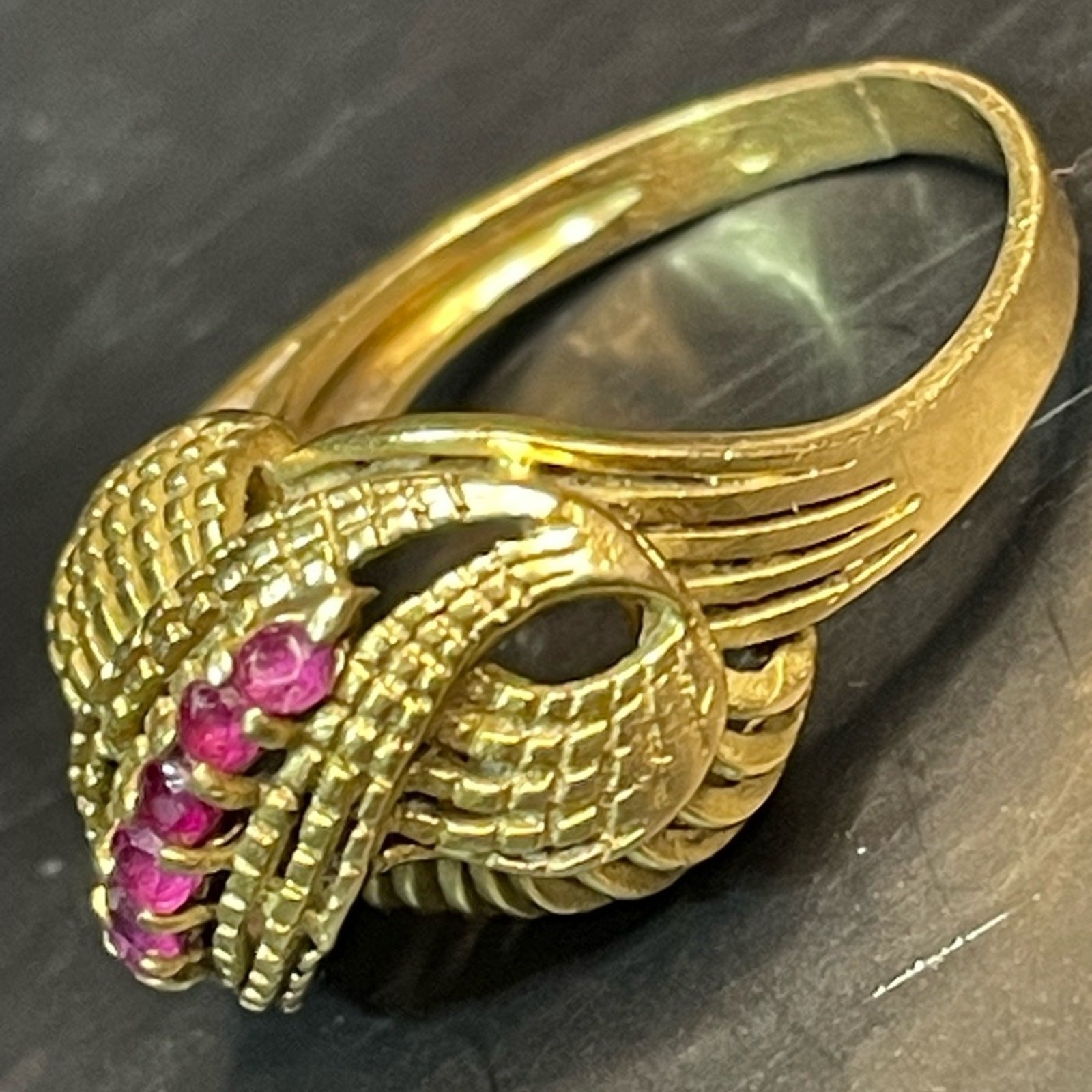 18k Solid Gold and Ruby Ring - image 2