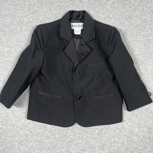 Peanut Butter Connection Tuxedo Blazer Boys Toddler 2T Black Two Button Jacket