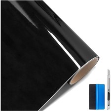 Auto Folie Schwarz 50x152cm Glanz Matt Blasenfrei Luftkanäle für Auto Folierung