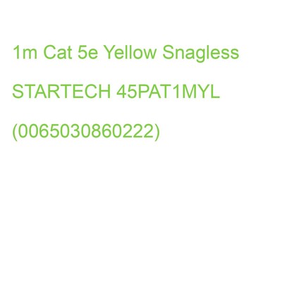 1m Cat 5e Yellow Snagless STARTECH 45PAT1MYL (0065030860222)