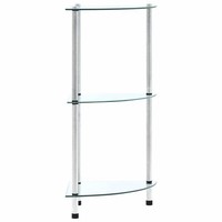 Regal Mit 3 Ablagen Transparent 30X30X67 Cm Hartglas
