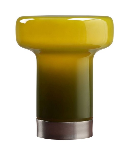 Tischlampe Glas Limette Schlafzimmer BüRo H:19 Cm E14 Nachttischleuchte Modern-image