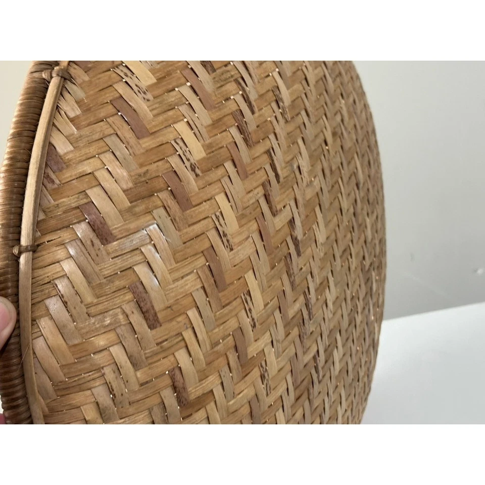 Cesta de bambú tejida - Decoración de granja bohemia - Frutero de ratán para servir Foto 4 de 4