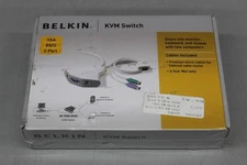 Belkin F1DK102P 2-Port Compact KVM Switch with Cables New