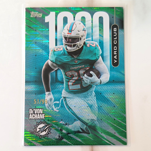 Topps NFL Flagship 2026 Yard Club De'Von Achane Miami Dolphins #1YC-5 51/99