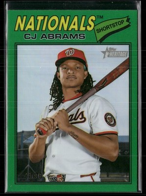 2026 Topps Heritage #349 CJ Abrams Chrome Green Refractors #/99