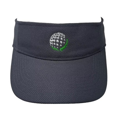 Sport-Tek Visor Hat Gray White OS Embroidered Golf Ball Adjustable Strapback