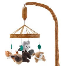Crib Mobile for Boys or Girls - Woodgrain Musical Baby Crib Mobile with 12 Lu...