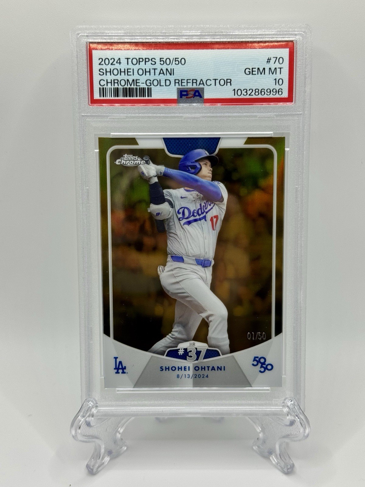 Shohei Ohtani 2024 Topps Chrome #1 Gold Refractor /50 Price Guide