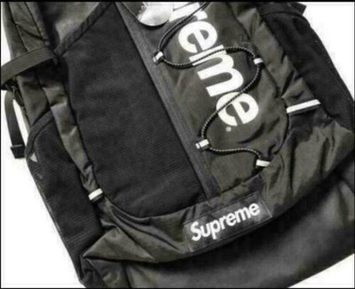 SUPREME 19ss Black Backpack Waterproof Box Logo Mountaineering