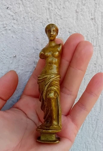 Antique Bronze Collectible Stamp SEAL, H=10.5cm Antique Woman
