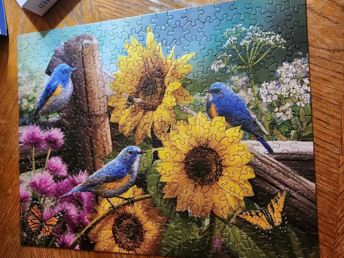 Blue Bird And Sunflower 300 Piece Puzzle Vista 18 X 14