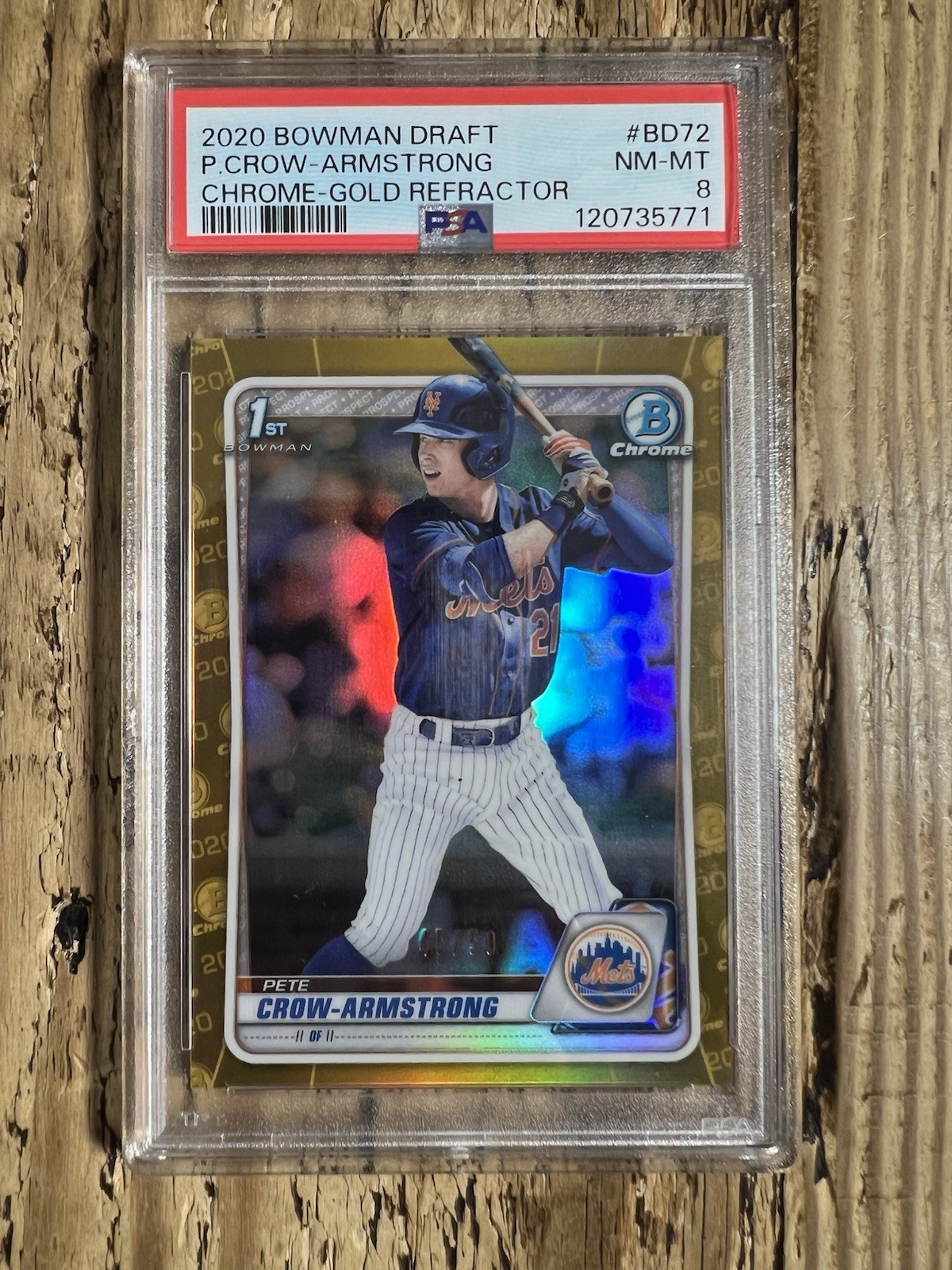 2020 Bowman Draft Chrome Pete Crow-Armstrong #BD-72 Gold Refractor Rookie /50