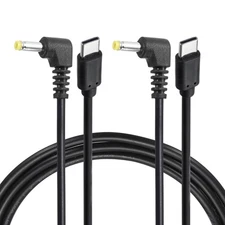 2Pcs 60W PD Trigger Cable, 20V 3A 4.0x1.7mm Type-C Right Angle Power Cord 2.0m