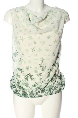 ZERO Schlupf-Bluse Damen Bluse Gr. DE 34 creme-grün-khaki Casual-Look
