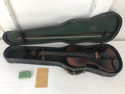 Stradivarius 1699 Copy Violin w/ Bow & Case - 4/4 Full-Size - Antique Vintage